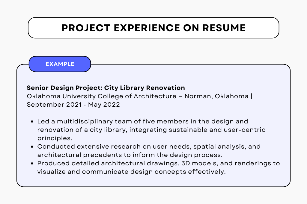 How to include project experience on your resume in lieu of work experience.