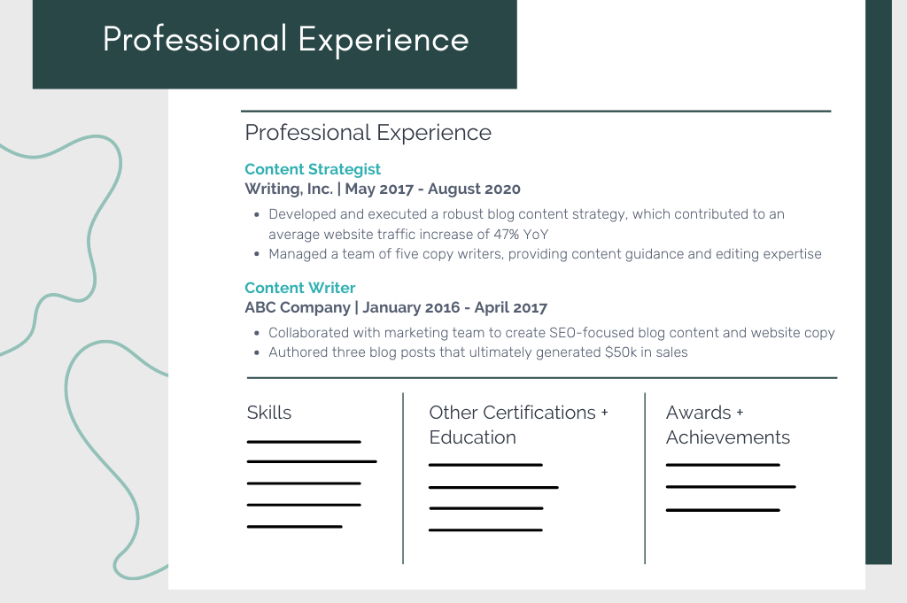 example of professional experience on resume
