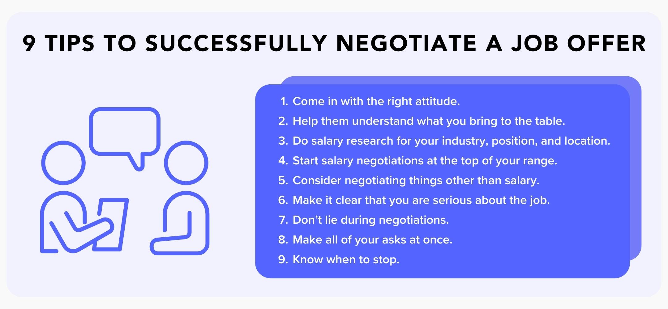 tips to successfully negotiate job offer