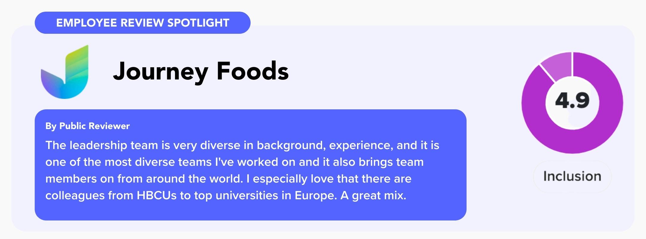 Journey Foods employee review