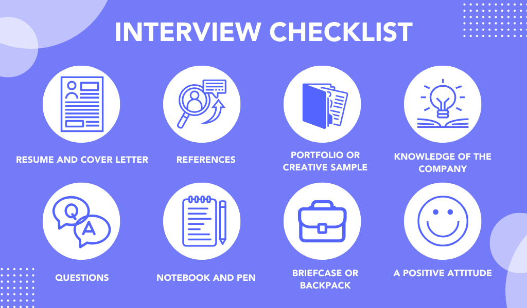 What to bring to an interview checklist
