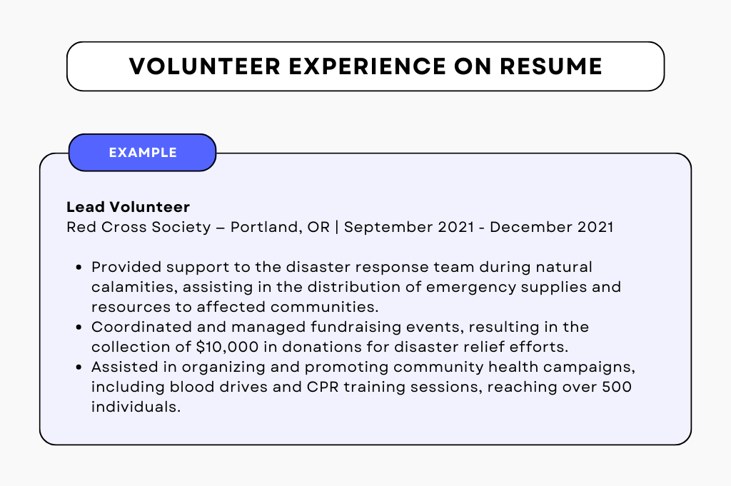 How to include volunteer experience on your resume in lieu of work experience.
