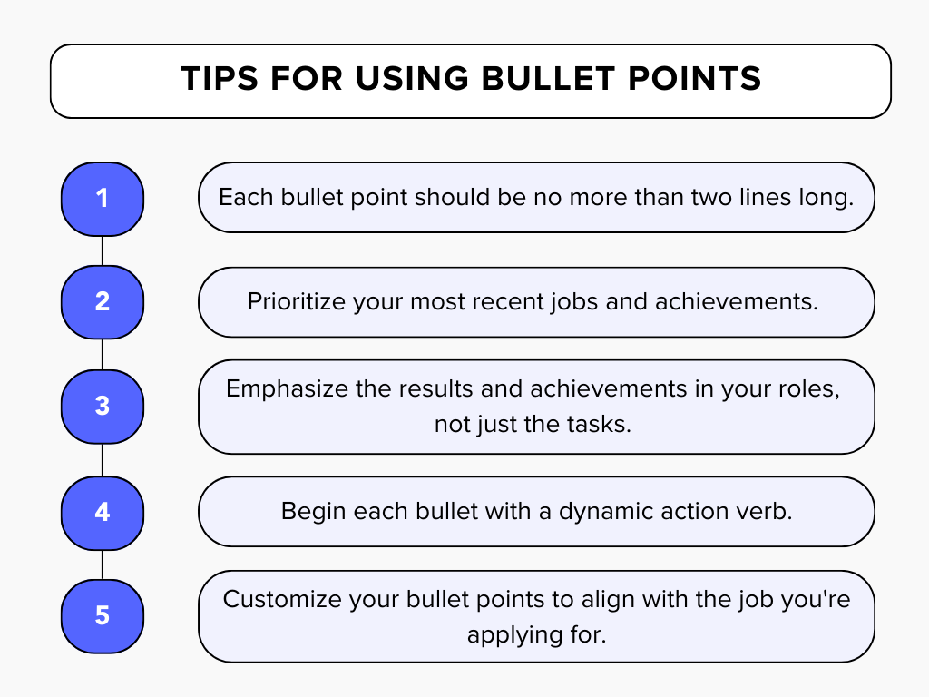 Tips for Using Bullet Points on a Resume